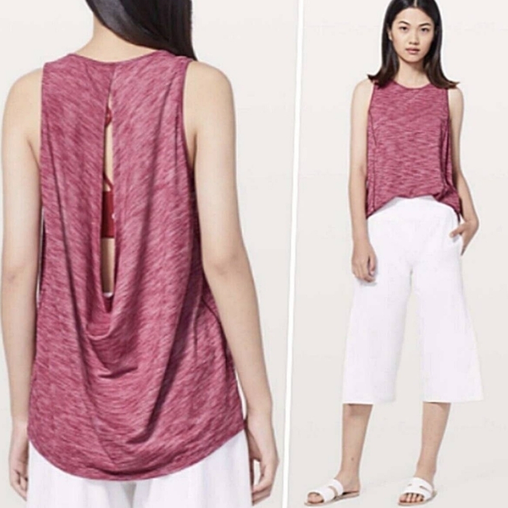 Womens Lululemon Low Key Tank Heathered Red Size 10